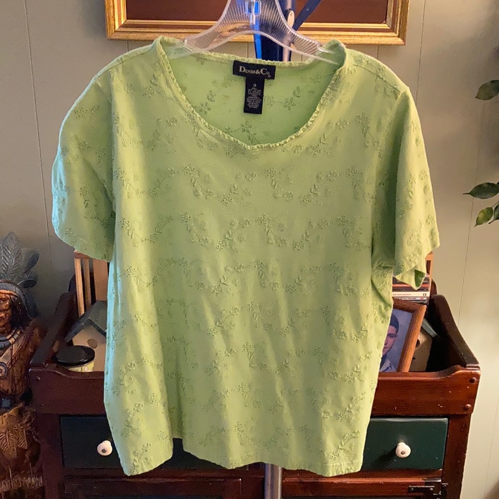Denim & Co. casual short sleeve shirt 1X